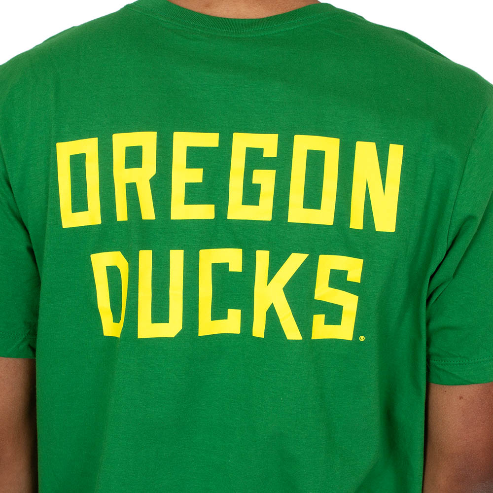 Classic Oregon O, Nike, Green, Crew Neck, Cotton, Men, Front and back, T-Shirt, 891665